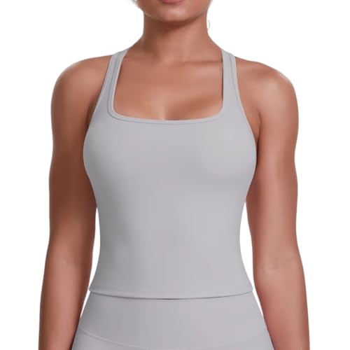 Débardeur de yoga à manches courtes et gilet fitness dos nu en nylon pour le sport