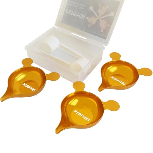 TOPWEIGH Metal Powder Pan with Scoop, Deeper Design, Non-Stick and Pour Easily, Metal Weighing Boats for Supplement Lab Spice Medication, Use with Electronic Scales/Powder Dispensers