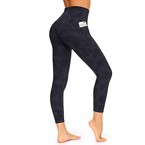 Youthor 2 Pack Workout Leggings for Women, High Waisted Yoga Pants for Women, Leggings with Pockets for Women Tummy Control (KA-Dark Gery Camo A001, Small)