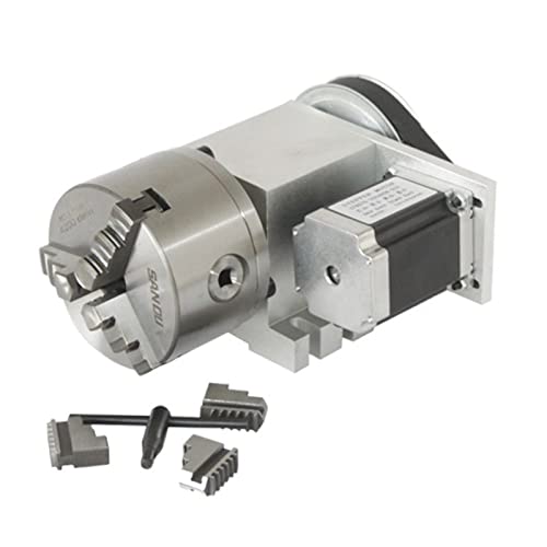 HPHPH Stepper Motor, Engraving Machine Fourth Axis A Axis Rotary Axis CNC Dividing Head 100MM Chuck, 3D printer/CNC extr