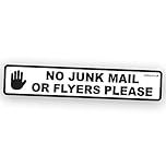 Stcky No Junk Mail or Flyers pleases Vinyl Sticker for Main Door [Pack of 1]