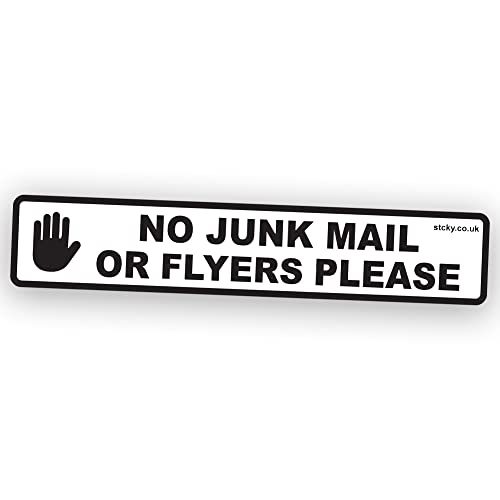 Stcky No Junk Mail or Flyers pleases Vinyl Sticker for Main Door [Pack of 1]