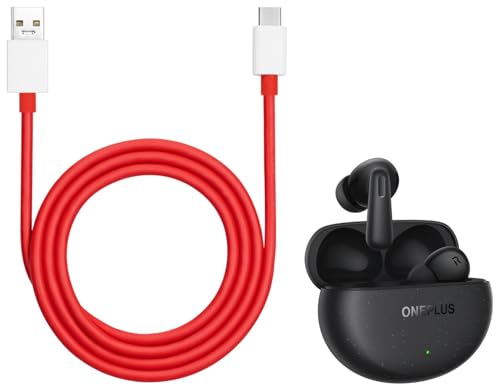 OnePlus Nord Buds 3 Pro Truly Wireless Earbuds with Active Noise Cancellation and Fast Charging USB-A to Type-C Cable 10A (1M, Red).