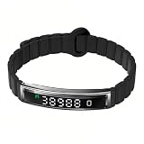 Bewinner Pulsera Inteligente, Banda de Rastreador de Actividad Portátil y Fitness, Contador de Pasos, Monitoreo Automático de Pulsera Inteligente con Aplicación para Teléfonos Android (Black)