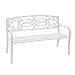 Mendler Gartenbank HWC-F44, Bank Parkbank Sitzbank, 2-Sitzer pulverbeschichteter Stahl - weiß