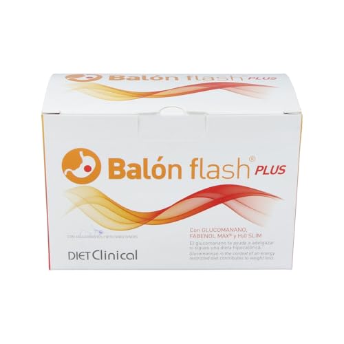 Diet Clinical Balón Flash Plus 30 Sobres, Complemento Alimenticio, Reductor de Medidas con Glucomanano, Goma Guar y Neopuntia