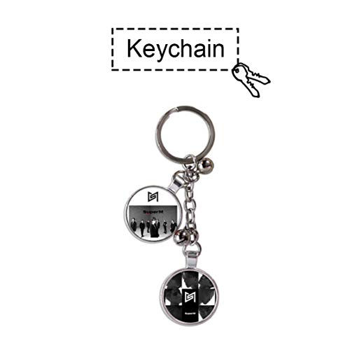 Moiraurs Spiritual Fashion K pop Superm 1St Mini Album Jopping Photo Key chain Key ring Pendant Accessories(None YSL579)