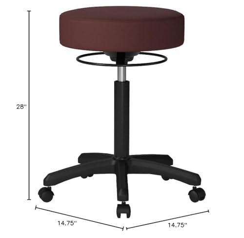 Image of Perch Life Height Adjustable Stool | Medium Bench Height 20.5-28 inch | Burgundy Vinyl
