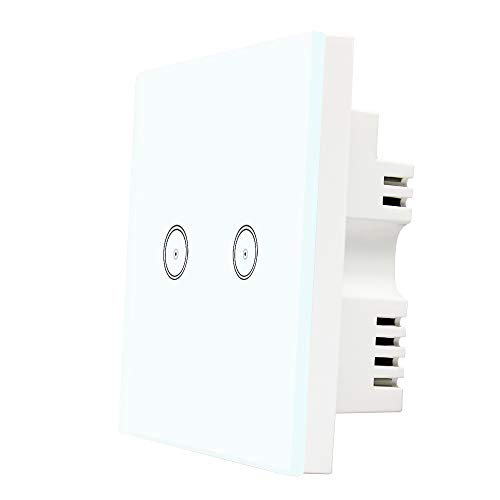 BENEXMART BENEXMART Tuya Zigbee Hub Smart ZigBee 2-Gang-Lichtschalter für Alexa SmartThings zur Steuerung normaler Lichter, Smart Home Automation (2-Gang-Zigbee-Lichtschalter)