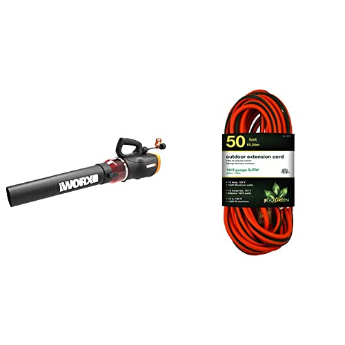 WORX WG520 12 Amp TURBINE 600 Electric Leaf Blower and GoGreen...