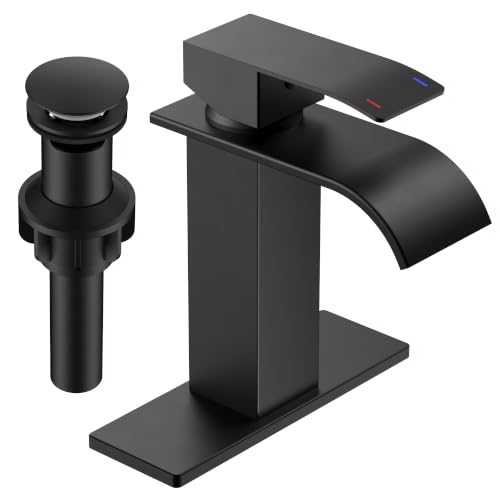 FORIOUS Black Bathroom Faucet, Stainless Steel, Single Hole, Matte Black by FORIOUS - Used condition - CA$38.26