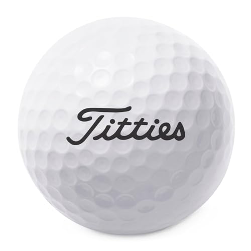 TeesAndTankYou Titties Logo Golf Ball - Novelty Gift for Men Golfers and Dad (Pack of 1)