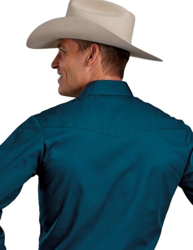 ROPER Western Shirt Mens Snaps L/S Solid Blue 01-001-0025-0687 BU2