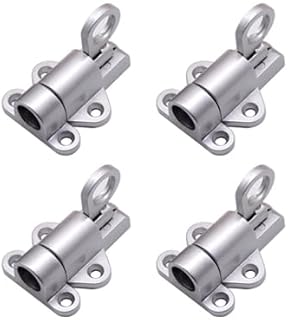 Huyfoig 4PCS Self-Closing Latch - Spring Door Lock - Door Latch - Security Automatic Window Gate Lock - Spring Load Bolt Latch (Silver)