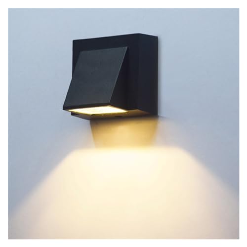 Aplique LED exterior IP65 cubo gris aluminio 10W luz cálida interior moderna 2