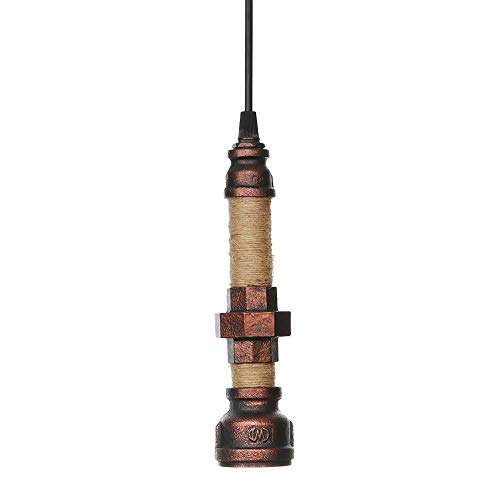 Suspension pipe industrielle steampunk en fer forgé noir rétro - 2