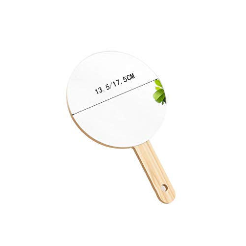 C-J-Xin Espejo de Mano de Madera, Rectangular/Espejo de Maquillaje portátil Circular Adecuado for salón de Belleza contra la joyería Espejo Grande Simple Espejo de la Belleza Espejo para maquillarse