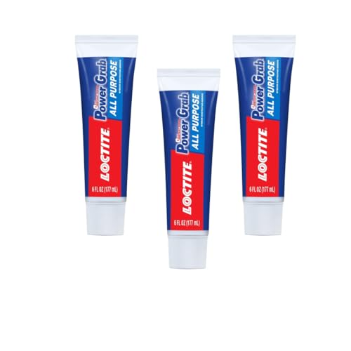 Image of Loctite Power Grab Express Construction Adhesive, ultimate strength, 0 second grab, high tack adhesive, No-nails and screws, no clamping, DIY no mixing, metal, tiles, wood, concrete,177ml x pack of 3