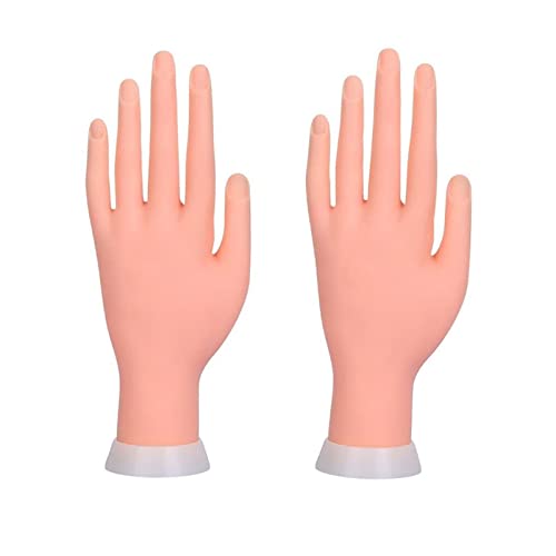 2Pc Nail Practice Hand Flexible Soft Plastic Mannequin Trainning Tools Hand Nails Tips Art Trainer Manicure Practice Hand Tool #TOP21