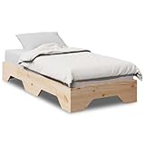 vidaXL Estructura de Cama sin colchón apilable 75x190 cm Madera Maciza