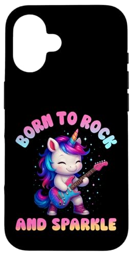 Born to Rock and Sparkle �L���[�g ���j�R�[�� �M�^�[ �L�b�Y ���̎q ���킢�� �X�}�z�P�[�X iPhone 16 �p