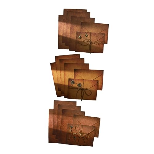 TEHAUX 3セットレトロ風便箋付き封筒 紙と封筒 ヴィンテージデザイン 手紙やカードに 学生用文房具 軽量 コンパクト