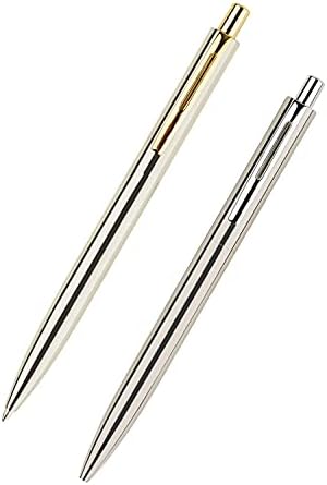 Paul Clover Beautiful Personalised Engraved Stainless Steel Ballpoint Pen Elegant Gift for Men and Women, Christmas and More  Beautiful Gift Box and Velvet Pouch options - Black Ink (Chrome Trim)