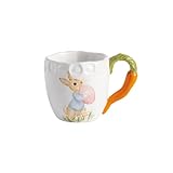 Mud Pie Stoneware Easter Bunny Mug with Figural Carrot Handle