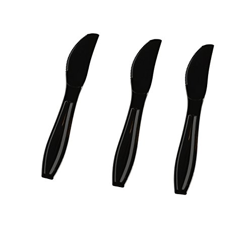 Fineline Settings Extra Heavy Cutlery Black Knives, Bulk Pack 1000 Pieces