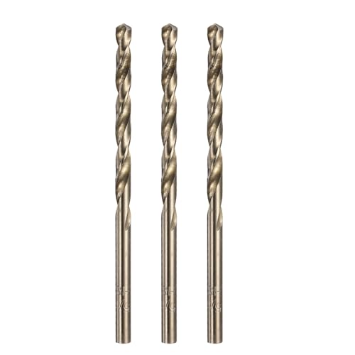 Image of sourcing map 3pcs 5/32" M35 Cobalt Twist Drill Bits, High-Speed Steel Jobber Drill Bit for Stainless Steel, Hardened Metal, Cast Iron, Aluminum, Copper, Soft Alloy Steel, Wood, Plastic