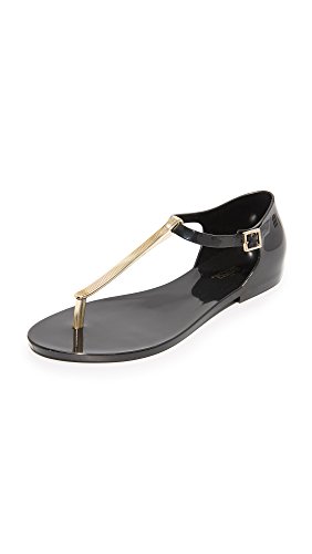 Melissa Women's Honey Chrome Sandals, Black, 8 B(M) US