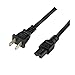 Vebner Extra Long 17-Foot TV Power Cord Compatible with Select Samsung, LG, Sony, Hisense, Xbox, PS5 Electronics and More - 2-Prong AC Wall Plug - 2-Slot Straight Plug (Black, 17-Foot)