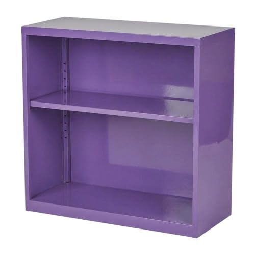 Furnifact Purple Metal Bookcase with Steel Construction, Modern Design, Compact Storage Solution for Residential Spaces