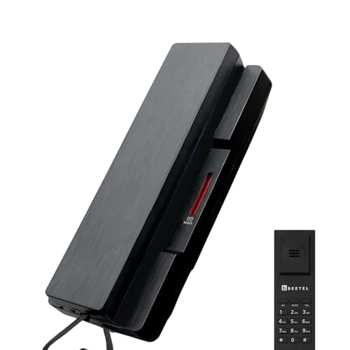 Image of Beetel H28 Corded Hotel Phone, Elegant Slim Design, 8 Speed Dial Memory, Hearing Aid Compatible (HAC), Adjustable Handset /Ringer Volume, Ringer LED, Wall Mount, Redial /Mute /Flash /Privacy Guard(Black)