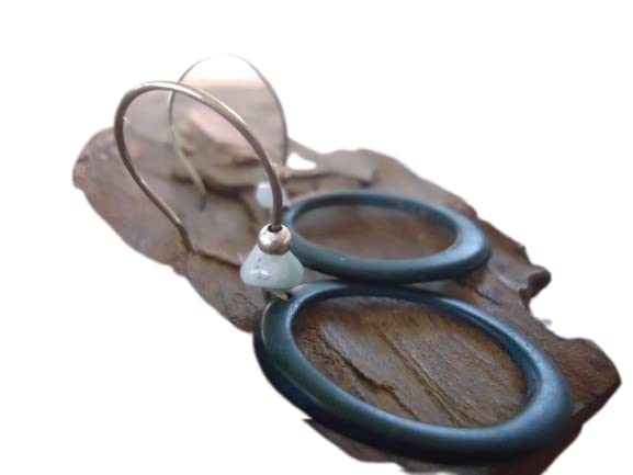 BOUCLES TRIBAL de Tagua - grands crochets et pierres B-stock