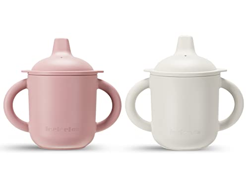 Image of Leeleelon® Silicone Sippy Cups for Baby, Leak-Proof Sippy Cups for Baby & Toddler with Handles, Soft Spout Sippy Cup for Infants, 6+ Months, 6oz/180ml (Pack of 2)