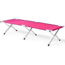 Folding Camping Cot, Sleeping Bed with Carry Bag, Lightweight Portable Cots for Travel, Fishing, Hiking and Outdoor Activities Pink