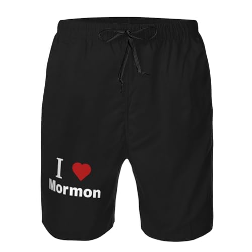 I Love Mormon Mens Swim Trunks Quick Dry Swim Board Shorts Casual Beach Shorts4
