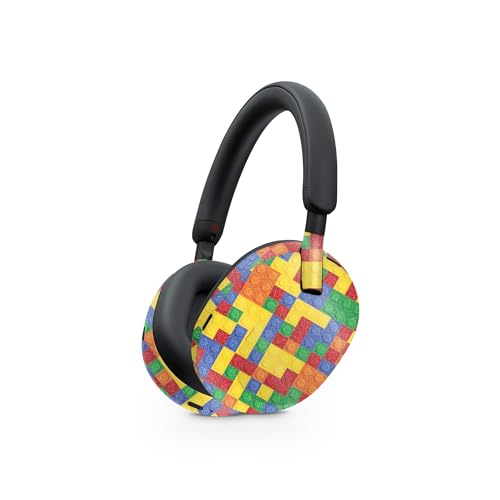 Image of MightySkins Glossy Glitter Skin Compatible with Sony WH-1000XM5 Headphones - Brick by Brick | Protective, Durable High-Gloss Glitter Finish | Easy to Apply