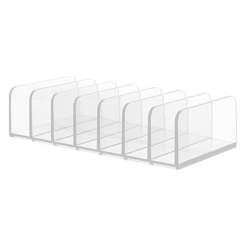 NUOBESTY Estante de Almacenamiento de Maquillaje Transparente de Acrílico, Organizador de Escritorio 7 Compartimentos, Práctico para Cosméticos Pequeños, Adecuado para Dormitorio y Baño