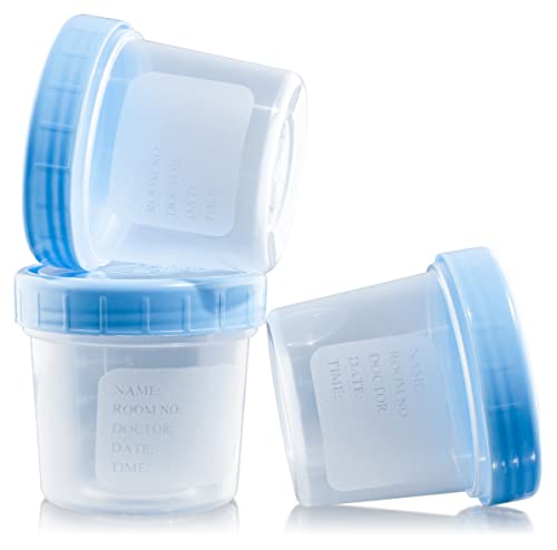 Caremax Supply Specimen Cups With Lids-Leak Proof Lid- High Quality Latex Free Polypropylene Plastic- Non-Sterile- 25 4Oz Specimen Jar #TOP4