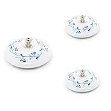  Abc_baño Tapón Lavabo 3 uds. de Porcelana Decorado Laurel Azul