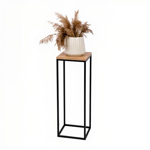 FRAMADO - Pflanzenständer Craft - 24x24x70cm - Farbe Schwarz - für Zimmerblumen - Metallregal - dekorativer Tisch - Blumenständer - für Zimmerecke, Wohnzimmer, Balkon