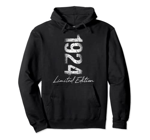 Cumpleaños 1924 Edición limitada Regalo Usado Grunge Vintage Sudadera con Capucha