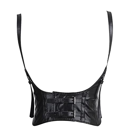 AGEA Women's Fashion Waist Belt Faux Leather Underbust Corset (Large, Black2)