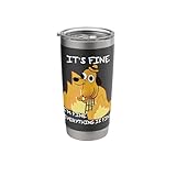 Funny dog It's Fine I'm Fine Everything Is Fine dog meme Stainless Steel Insulated Tumbler