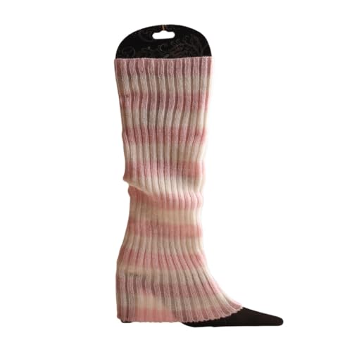 Fall Winter Ribbed Leg Warmers Stylish Fancy 80s Party Dance Stretchy Colorful Long Socks for Women
