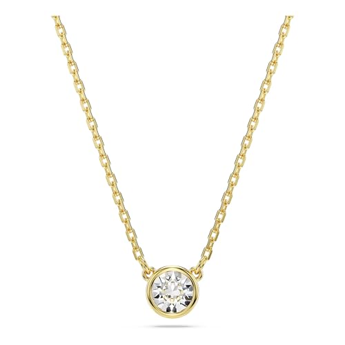 Swarovski Imber Anhänger, Weiße, Vergoldete Damenhalskette mit Strahlenden Swarovski Kristallen
