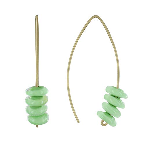 Boucles d'oreilles laiton et disques de verre Les Poulettes une touche de poésie