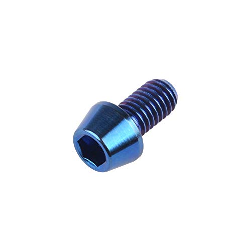 Image of Titanium Ti Bolt M5x9 16 18 20 25 30 35 40 45 50 55 60mm Tapered Head Screws Pack of 4 (M5x9mm, Blue)
